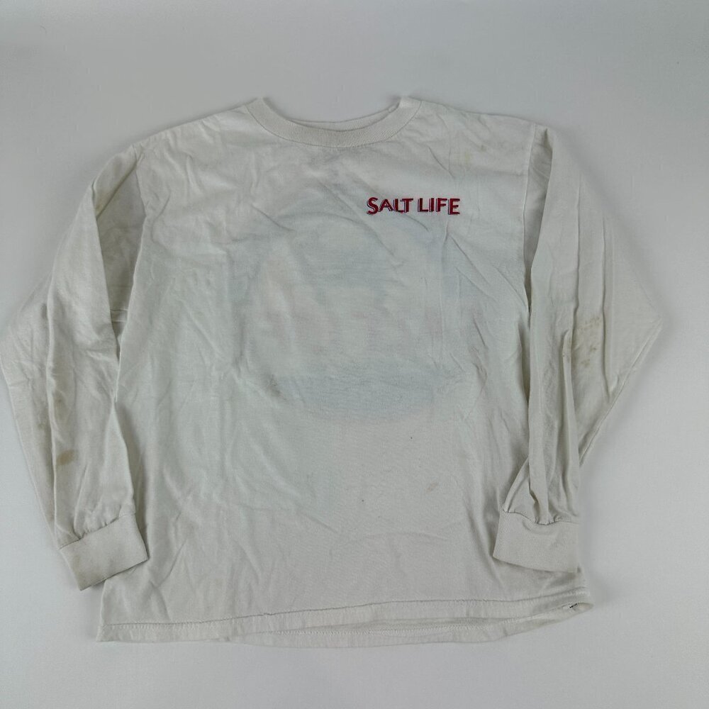 Salt Life Live Salty Tshirt Boys YS White Long Sleeve